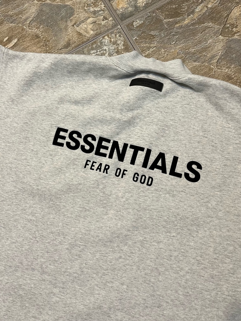 Fear of God Essentials Sweater Mens XL Oversized Fit Gray Mock Neck Pullover - Picture 2 of 8